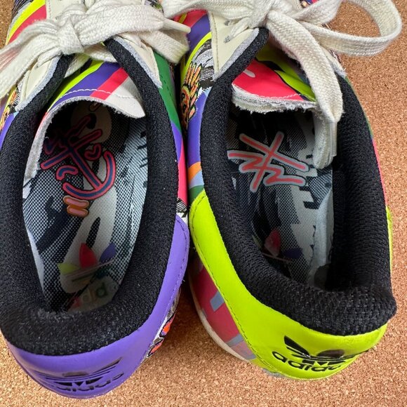 Adidas X Kris Andrew Superstar Pride Neon Embroidered Sneaker Mens Size 10 - Picture 5 of 7